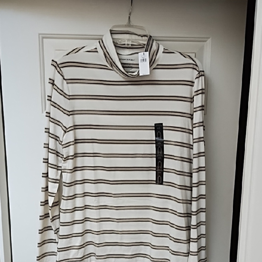 Banana Republic Factory Striped Long Sleeve Turtleneck Super Soft! NWT